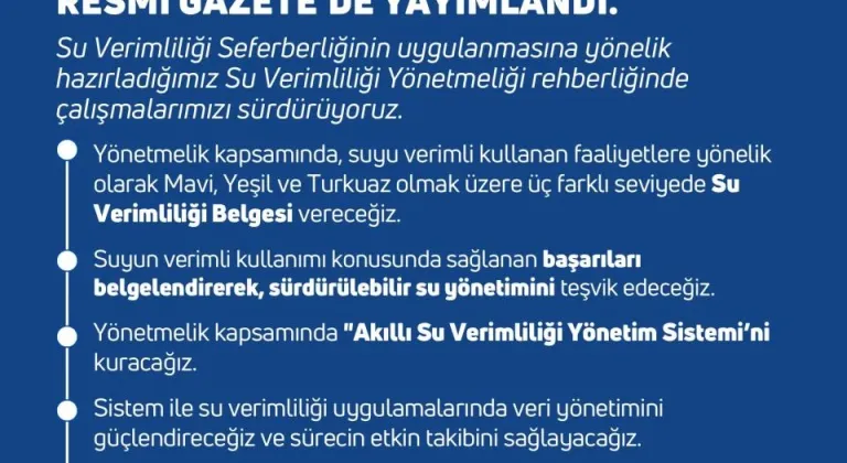 Bakan Yumaklı: 'Su Verimliliği Yönetmeliği' Resmi Gazete'de yayımlandı