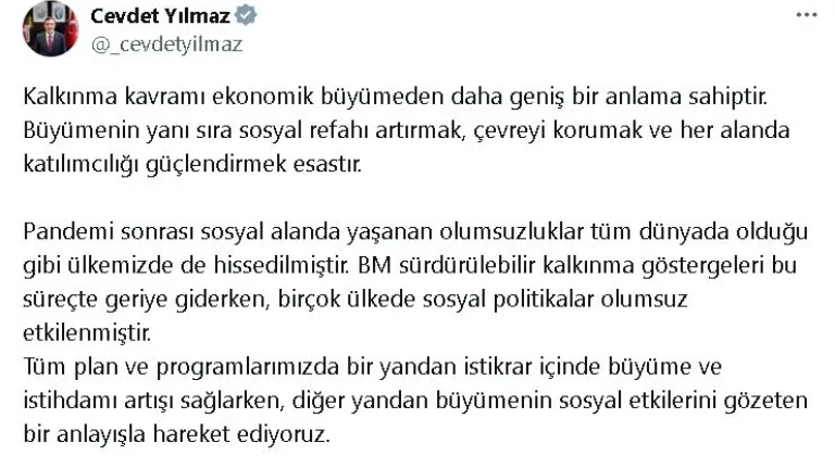 Cumhurbaşkanı Yardımcısı Yılmaz: Göstergeler, gelir dağılımındaki eşitsizliğin azaldığına işaret etmekte