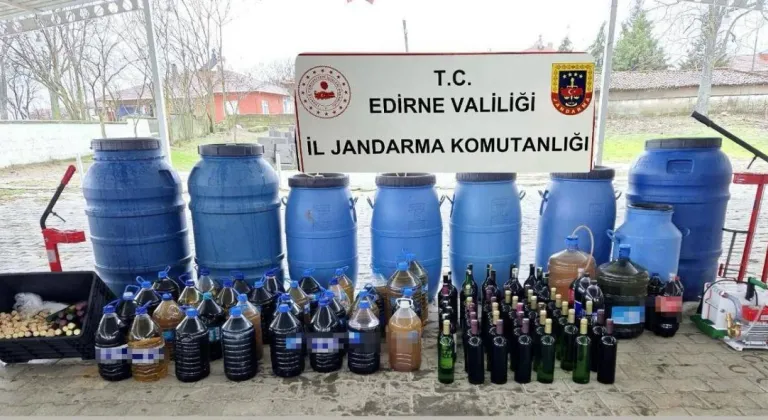 Edirne'de 1560 litre 'sahte şarap' ele geçirildi