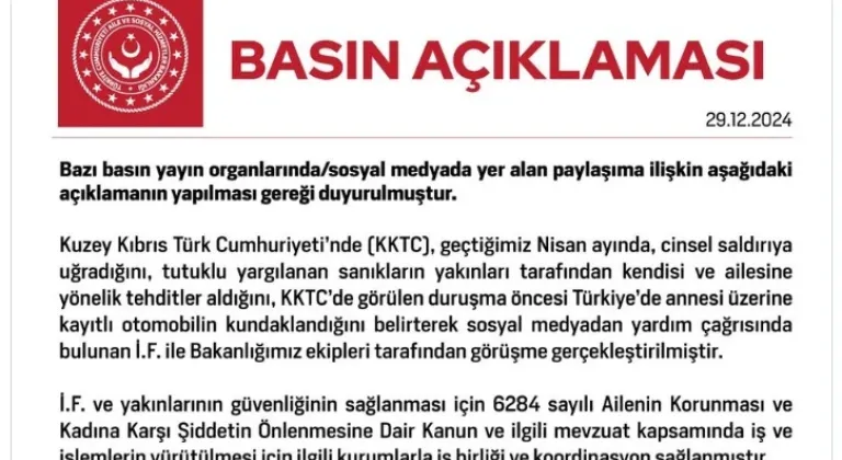 KKTC'de tehdit edilen mağdura hukuki destek sağlanacak