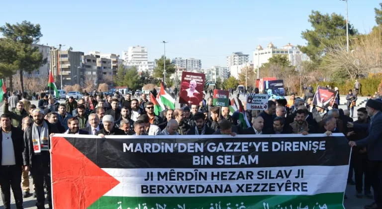 Mardin’deki İsrail protestosunda, saldırılarda hayatını kaybeden gazeteciler anıldı