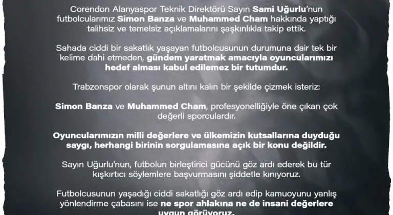 Trabzonspor'dan kupa maçı sonrası yaşananlara ilişkin açıklama