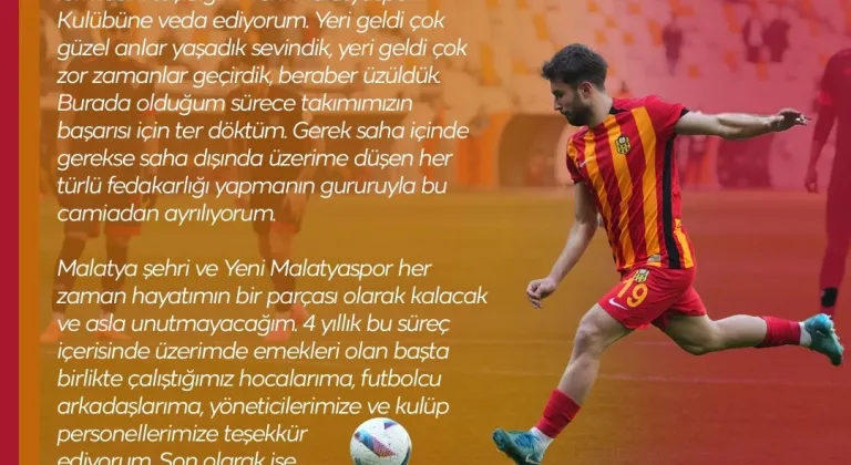 Yeni Malatyaspor'da Mert Miraç Altındaş kulübe veda etti